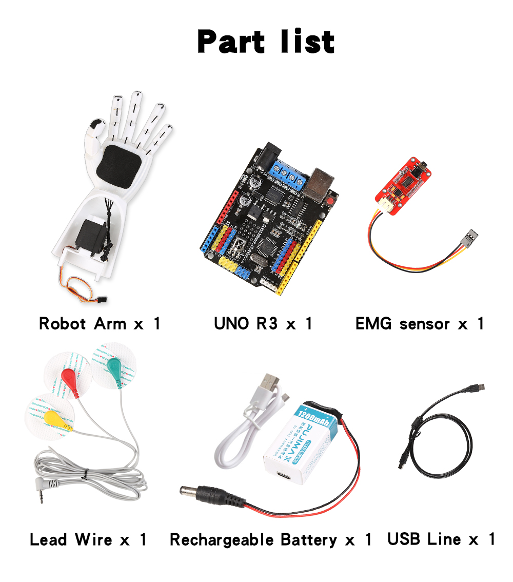 EMG Sensor Robotic Arm Electri - Science Robotics ulasan dan harga