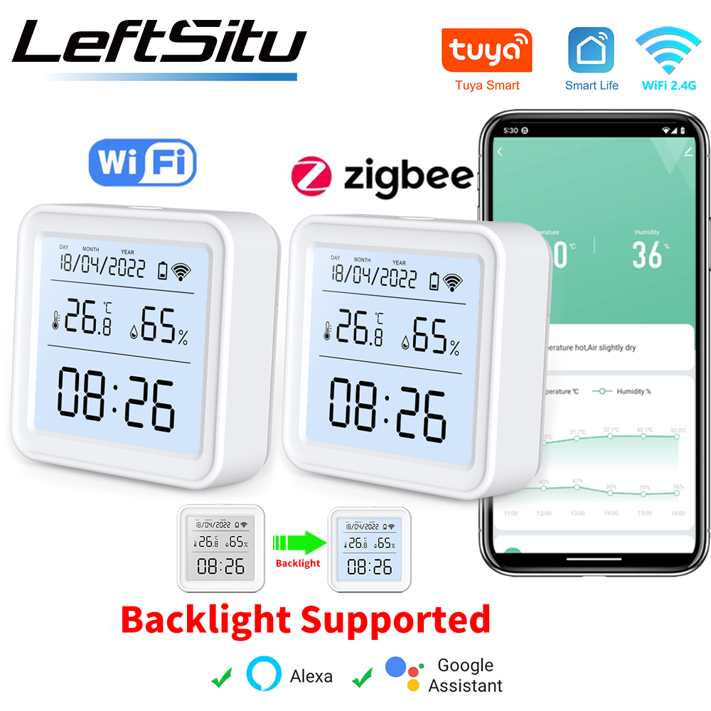 Tuya Zigbee WiFi Temperature H - Weather Station Indoor ulasan dan harga