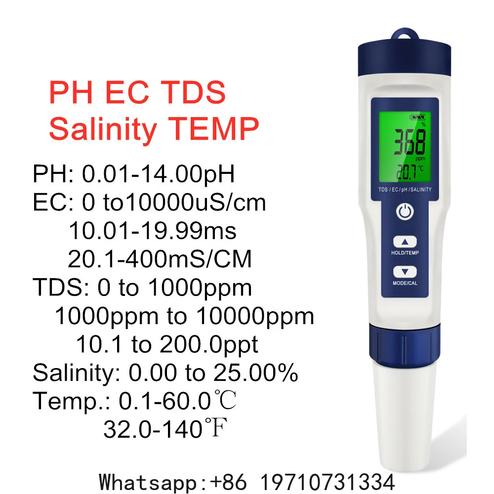 5 In 1 Digital PH Meter TDS EC - Water Testing Kit ulasan dan harga