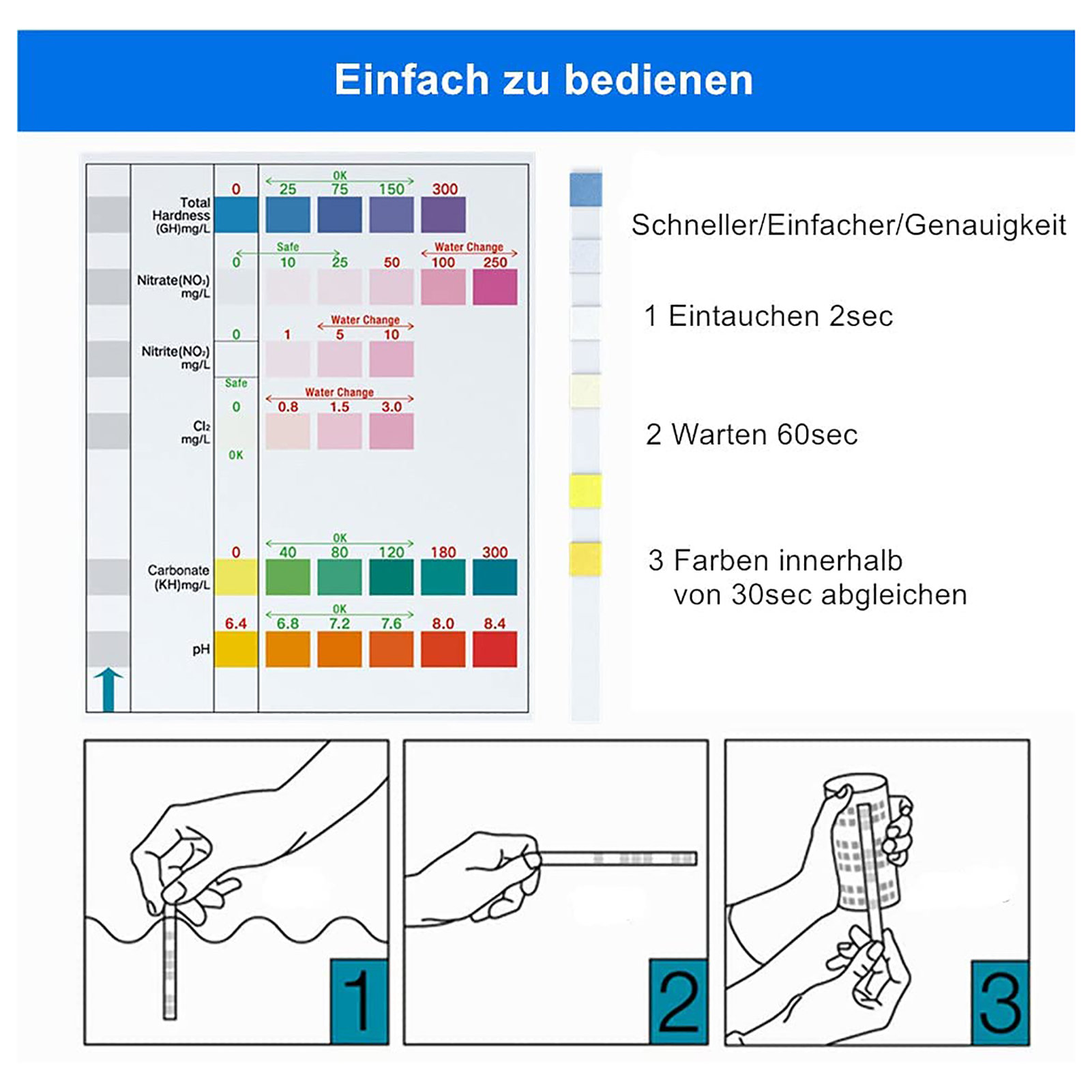 100pcs 6-in-1 Water Quality Te - Water Testing Kit ulasan dan harga