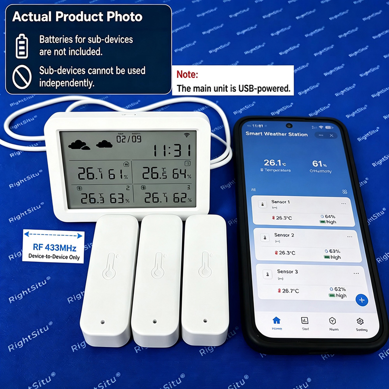 Tuya WiFi+RF433 Weather Statio - Weather Station Indoor ulasan dan harga